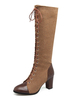 Bottes à talons épais unicolore