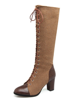 Bottes à talons épais unicolore