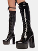 Bottes à talons rondes à talons ronds à bout rond noir