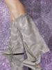 Bottes à volants femmes bottes à talons hauts avec fermeture éclair patchwork grande taille