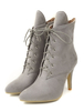 Bottes au Cheville Femmes 2021 Gris Bout Pointu à Lacet Bottes Court