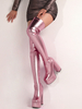 Bottes au-dessus du genou à plateforme métallique bottes sexy à talons hauts et cuissardes