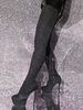 Bottes au-dessus du genou Bottes hautes noires pour femmes Tige en micro-suède Talon aiguille