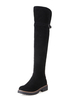 Bottes au-dessus du genou en daim Bottes hautes en daim à bout rond pour femmes