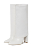 Bottes au Genou Cuissardes Beiges Hautes Femme en Cuir Synthétique avec Bout Pointu Cuissardes Femme Beiges