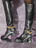Bottes Au Genou En Cuir PU Pour Femmes