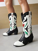 Bottes au Genou Femme à Talons Hauts Imprimés Fleuries