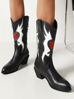 Bottes au Genou Femme à Talons Hauts Imprimés Fleuries