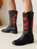 Bottes au Genou Femme à Talons Hauts Imprimés Fleuries