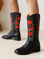 Bottes au Genou Femme à Talons Hauts Imprimés Fleuries
