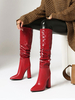 Bottes au Genou Femmes à Talons Hauts à Cuir Synthétique Vernis Animal à Bout Pointu Unicolores Bottes Femmes Hiver