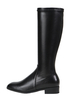 Bottes au Genou Plate Femmes à Bout Rond à Cuir Synthéqtiue Vernis Unicolore Bottes Plate Femmes