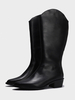 Bottes au Genou Plate Femmes Hiver avec Bout Rond à Cuir Synthétique Unicolore Bottes au Genou Plate Femmes
