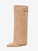 Bottes au genou pour femmes avec tige en micro-suède et détails métalliques Bottes hautes au genou