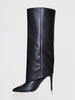 Bottes au genou pour femmes avec tige en PU verni Bottes hautes au genou Talon aiguille