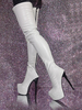 Bottes blanches sexy au-dessus du genou bottes hautes à talons aiguilles