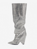 Bottes Brillant Femmes Élégants Talon Conique Bottes Mi-haut