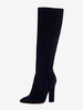 Bottes chaussures en daim noires Bottes à talons épais