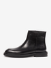 Bottes Chelsea bottines hommes en cuir de vache noir à bout rond et cheville