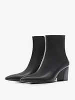 Bottes Chelsea Chaussures Homme Bottines Noir Polyester Bout Carré Talon Haut