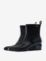 Bottes Chelsea noires à talons épais pour hommes bottes de soirée vernies à talons pour mariage