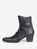 Bottes Chelsea noires en cuir de vache pour hommes bout carré talon épais fermeture éclair à larrière