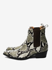 Bottes Chelsea pour hommes bottes courtes en cuir de vache à imprimé serpent bout pointu fermeture éclair à la cheville