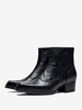 Bottes Chelsea pour hommes bottes habillées à bout carré et talons épais avec fermeture éclair sur le côté