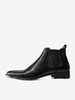 Bottes Chelsea pour hommes Bottes habillées à bout rond en cuir de vachette noir