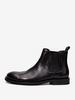 Bottes Chelsea pour hommes Bottines à bout rond en cuir de vachette marron café