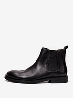 Bottes Chelsea pour hommes Bottines à bout rond en cuir de vachette marron café