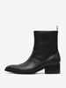 Bottes Chelsea pour hommes Bottines courtes à bout carré en cuir noir