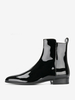 Bottes Chelsea pour hommes Bottines noires vernies à bout pointu Bottines de bal