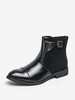 Bottes Chelsea pour hommes en cuir PU noir
