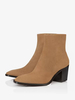 Bottes Chelsea pour hommes en cuir suédé marron clair à bout rond