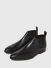 Bottes Chelsea pour hommes en polyester noir à bout carré chaussures de bal courtes et de mariage