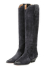 Bottes Cowboy Femme Bottes Vintage Au Genou En Cuir Talon Chunky 2.4 "Bottes