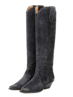 Bottes Cowboy Femme Bottes Vintage Au Genou En Cuir Talon Chunky 2.4 "Bottes