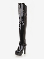 Bottes cuissardes noires Bottes femme à talons hauts