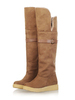 Bottes dhiver en daim femmes bout rond bout rond sur les bottes au genou bottes de neige