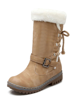 Bottes dhiver plates pour femmes à bout rond et à bout rond