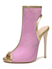 Bottes dété à paillettes pour femmes Backless Peep Toe 4.9 "Bottes à talons aiguilles