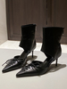 Bottes dété à talons aiguilles et fermeture éclair pour femmes basses en cuir PU