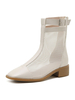Bottes dété abricot à bout carré avec boucle à mailles en cuir PU