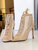 Bottes dété abricot Talon bout rond Bottes dété à sangle réglable