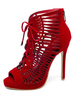 Bottes dété découpées à lacets pour femmes Peep Toe 4.3 "Sandales à talons aiguilles