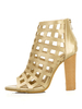 Bottes dété découpées Peep Toe High Chunky Heel Booties