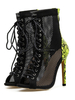 Bottes dété pour femmes Peep Toe Lace Up Sandales à talons aiguilles de 4.5 "