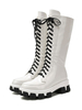 Bottes de femmes bottes rondes rondes bottes à mi-veau en cuir PU