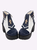 Bottes de lolita bleu foncées bicolore plate-forme Déguisements Halloween
